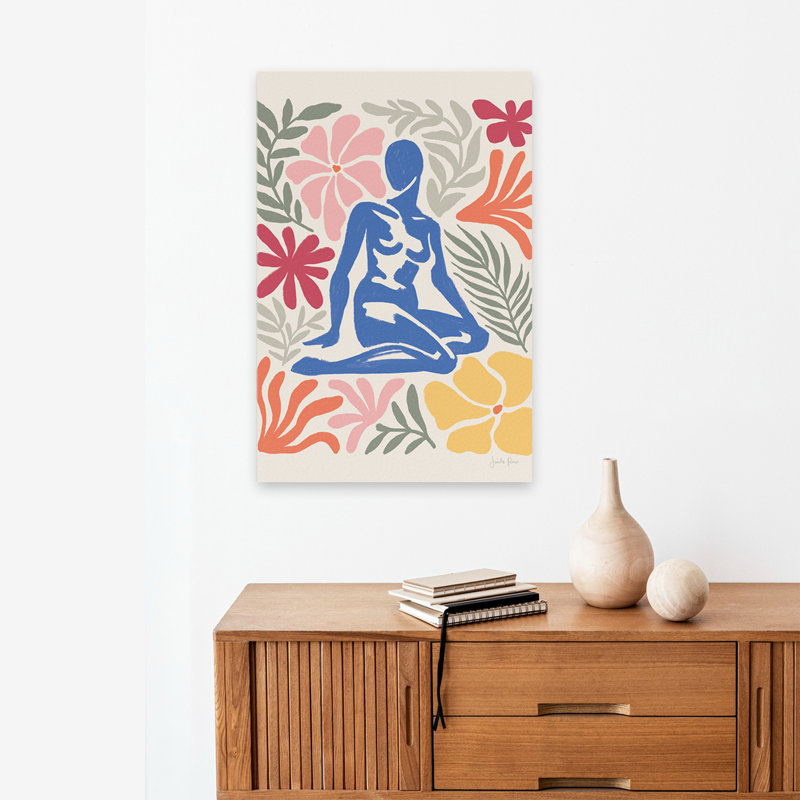 Jardin Mid-Century moderne et bohème abstrait II, H 24 po x l 16 po