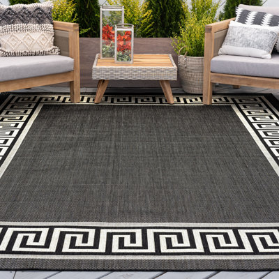 Tapis noir / crème Seraphine