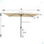 Parasol d'extérieur imperméable 6 x 9 pi avec manivelle et bouton poussoir inclinable-1491699520