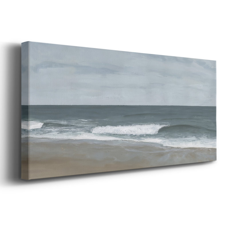 Northeast Shoreline I - Toile tendue avec châssis - Prêt à accrocher, H 16 po x l 40 po