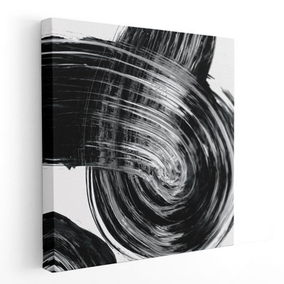 «Swirl IV Black and White», reproduction d'art sur toile