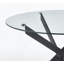 Glass Top Dining Table With Cross Metal Leg