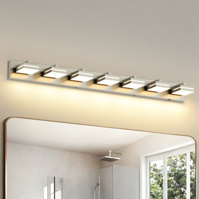 Luminaire de salle de bain moderne à DEL à intensité variable sur miroir 5CCT