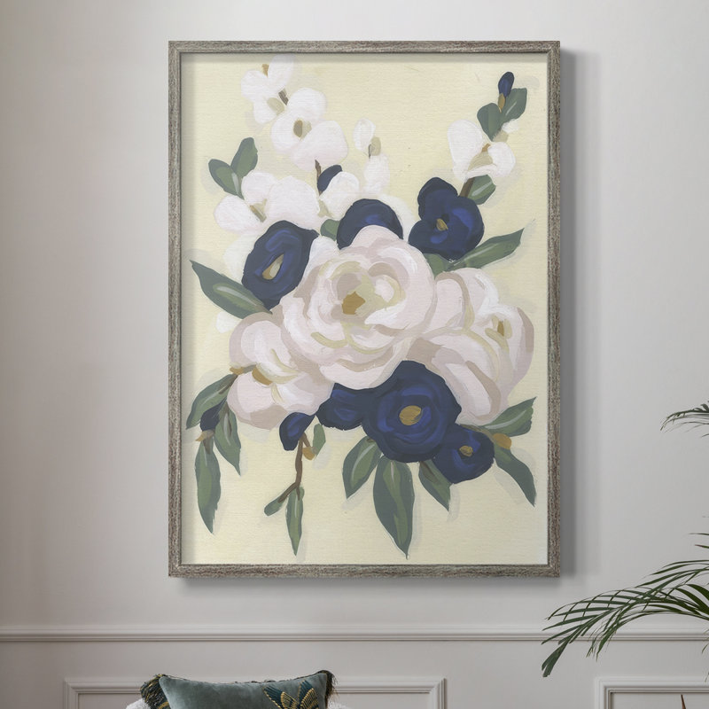 «Garden Party Bouquet I», reproduction encadrée - bois massif, 11" H x 9" W