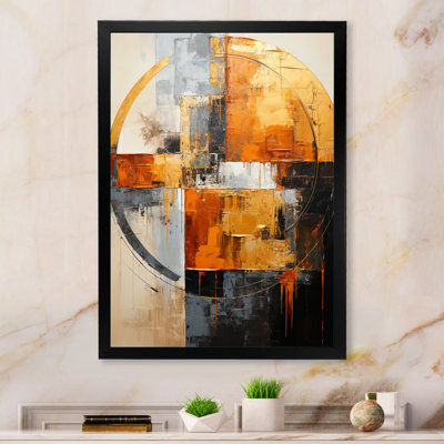 Black And Copper Crescents - Abstract Shapes Canvas Prints