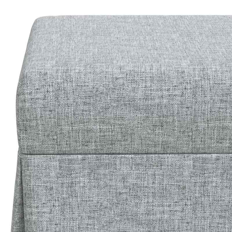 Banc de rangement rembourré Wyatt, Lin texturé pierre ponce Zuma