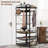 4-Tier Corner Hall Tree With 6 Double Hooks For Entryway, Farmhouse Corner Coat Rack With Shoe Bench, Freestanding Clothes Rack Shoes Shelf Organizer For Home Office Bedroom, Entryway, Hallway