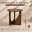 Table de bout ronde 19,7 po 100% bois massif avec base en U, noyer-806267918