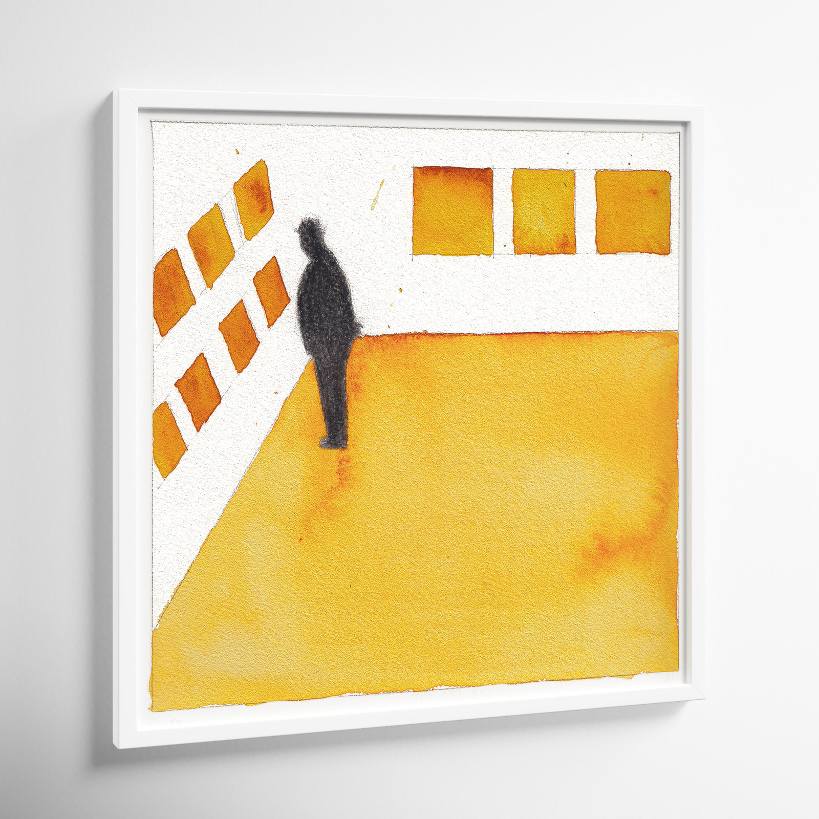 Art Guy Painting by Simon Schneiderman, 36" H x 36" W, White Framed