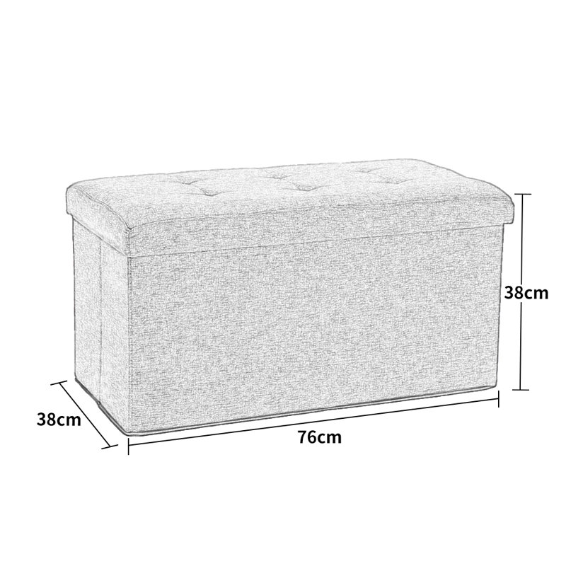 Ekaoluchuku 76cm Wide Rectangle Solid Colour Footstool Ottoman with Storage