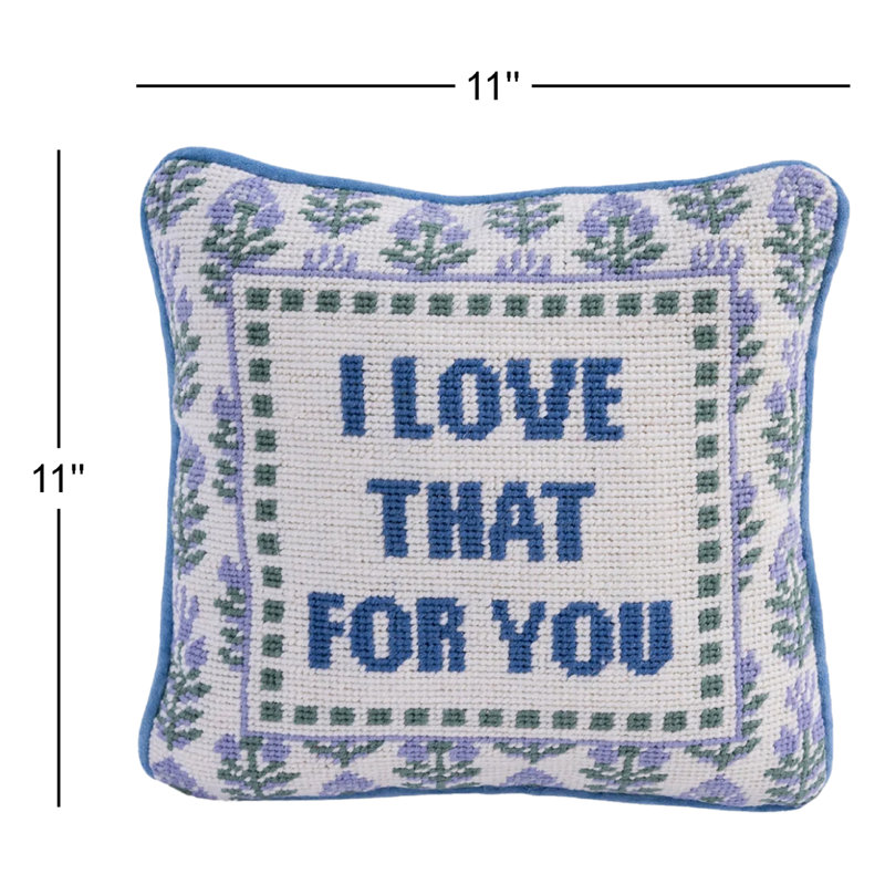 Embroidered Cotton Throw Pillow