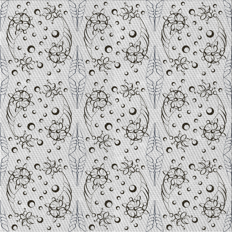 Noir Tapis décoratif, Carré 6 pi