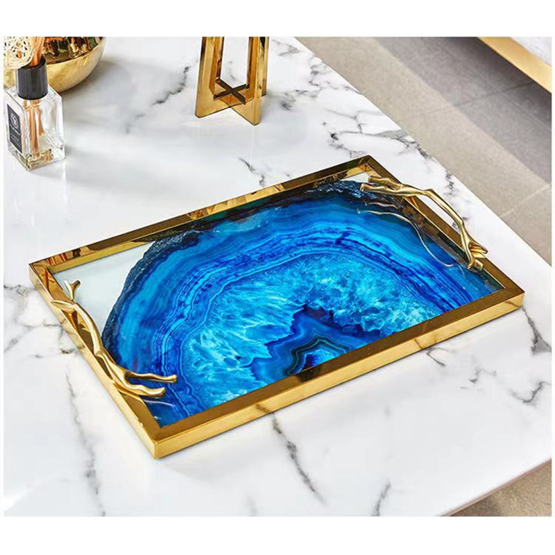 Repose-pieds / plateau de table basse, Bleu