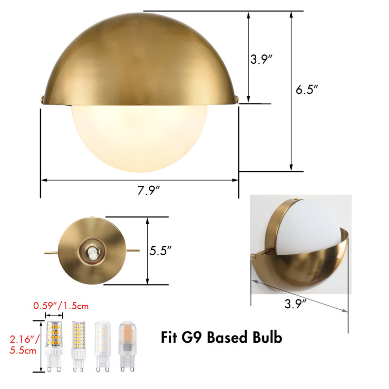 Modern Gold Wall Sconce With Creamy Glass Shade