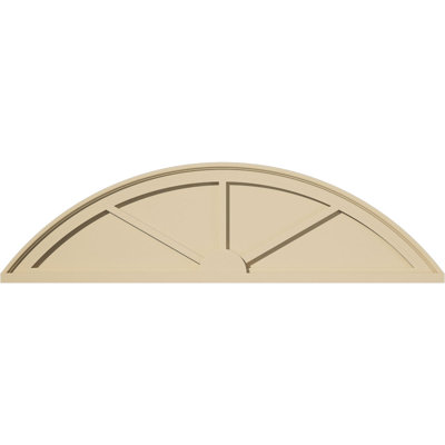 46"W x 12-1/2"H x 1-3/4"P Segment Arch 3 Spoke Signature Urethane Pediment, Primed Tan