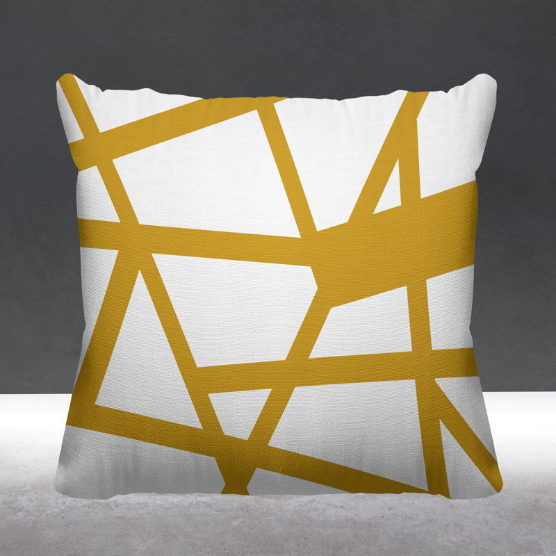 Coussin décoratif intérieur / extérieur Shepherd Stripes, Jaune, L 19 po x H 19 po