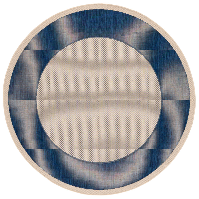 Tirrelle Beige/Navy Indoor/Outdoor Area Rug, Round 7'1"