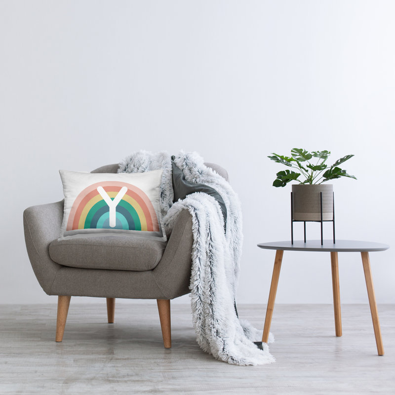 Coussin Rainbow Initiale, Y