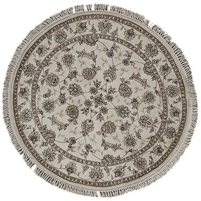 High-Quality Hand-Knotted Ivory Area Rug