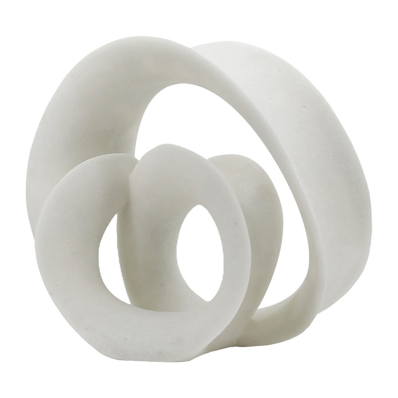 Sculpture Elysia, sculpture abstraite moderne en résine 20 po blanc pour la maison, le bureau, la chambre à coucher et le salon.