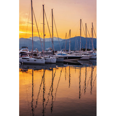 Sailing Boats In Marina - Wrapped Canvas Print