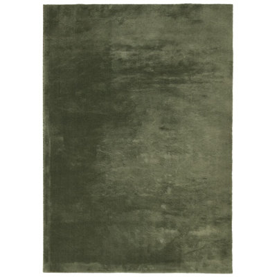 Rug "HUARTE" Short Pile Soft and Washable Forest Green