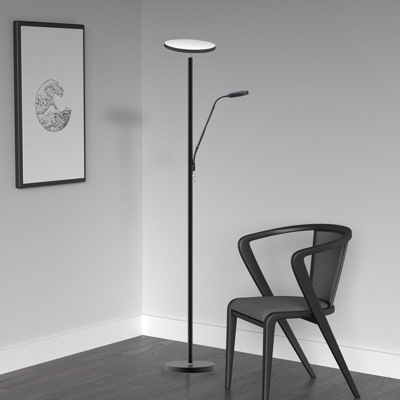 Eldridge 72'' LED Torchiere Floor Lamp, Black