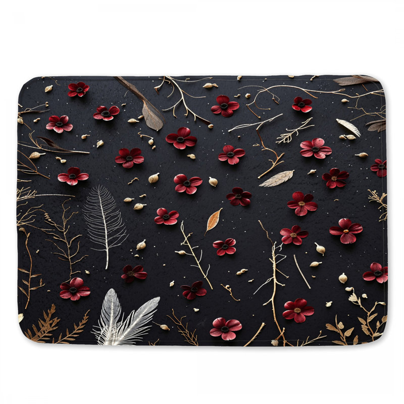 Tapis de bain floral, 34in W x 21in L