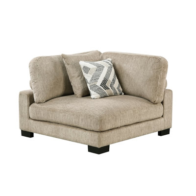 Canapé modulaire contemporain 5 pièces avec canapé et repose-pieds brun moelleux et confortables coussins rembourrés en bois massif