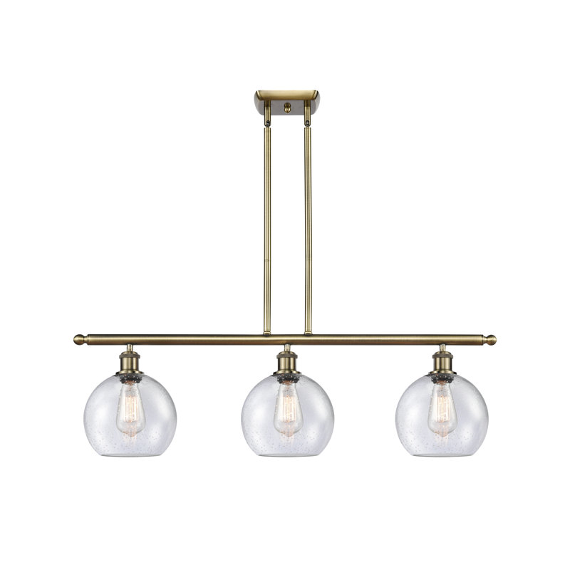 Cindi 3 - Light Kitchen Island Pendant, Antique Brass, No Bulb Included