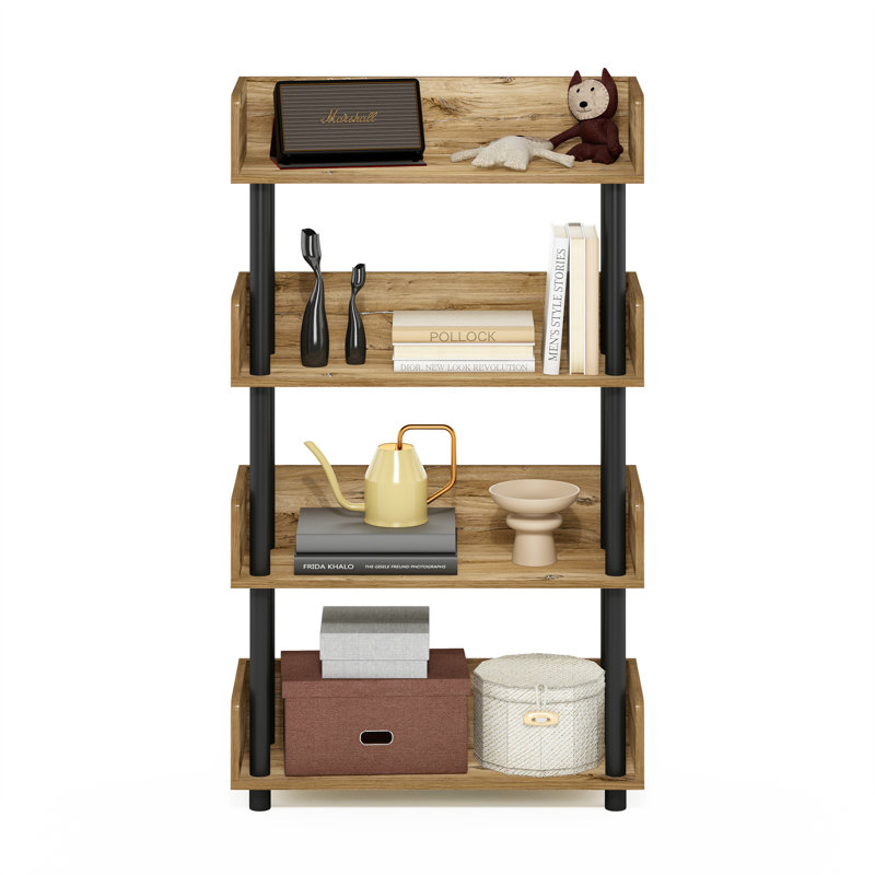 Kishor Plastic Shelving Unit, Flagstaff Oak/Black