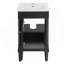 Armoire de salle de bain de style français 18 po avec rangement, solution pour petit espace avec lavabo en céramique, tablette réglable, charnières à fermeture en douceur-1544707394