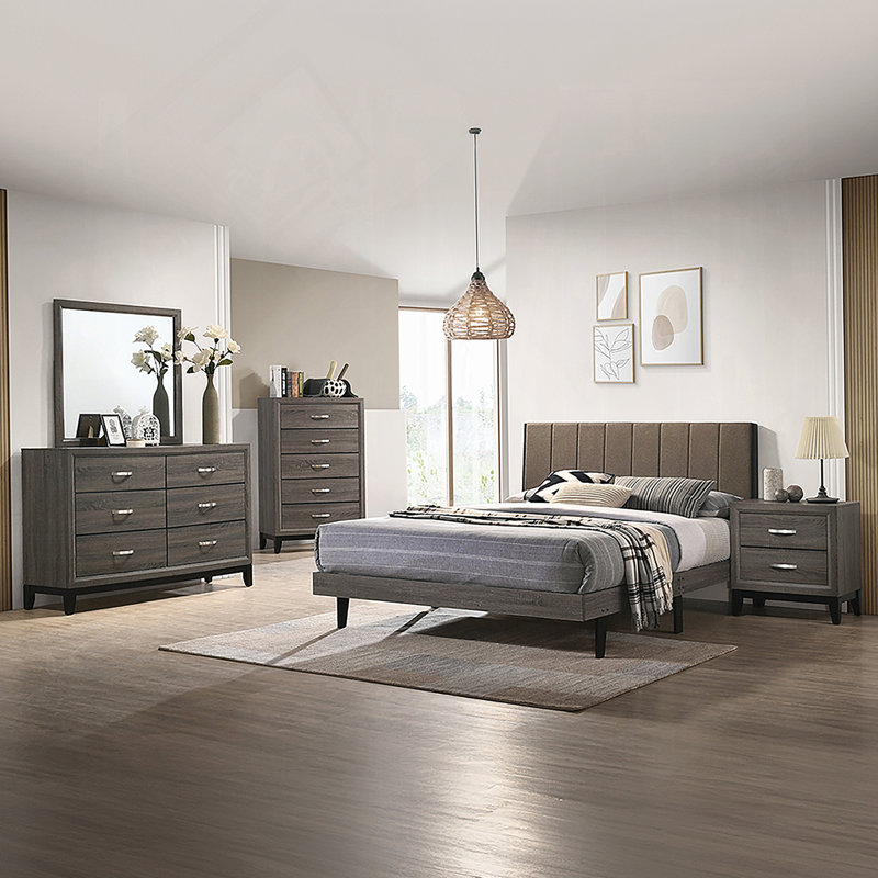 Table de chevet en bois à 2 tiroirs de style transitionnel pour la chambre à coucher, idéale pour rehausser le décor de la chambre à coucher et la fonctionnalité de rangement