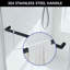 Porte de douche coulissante double de 142-152 cm (L) x 168 cm (H) avec verre trempé de 10 mm, rail en acier inoxydable, fini noir