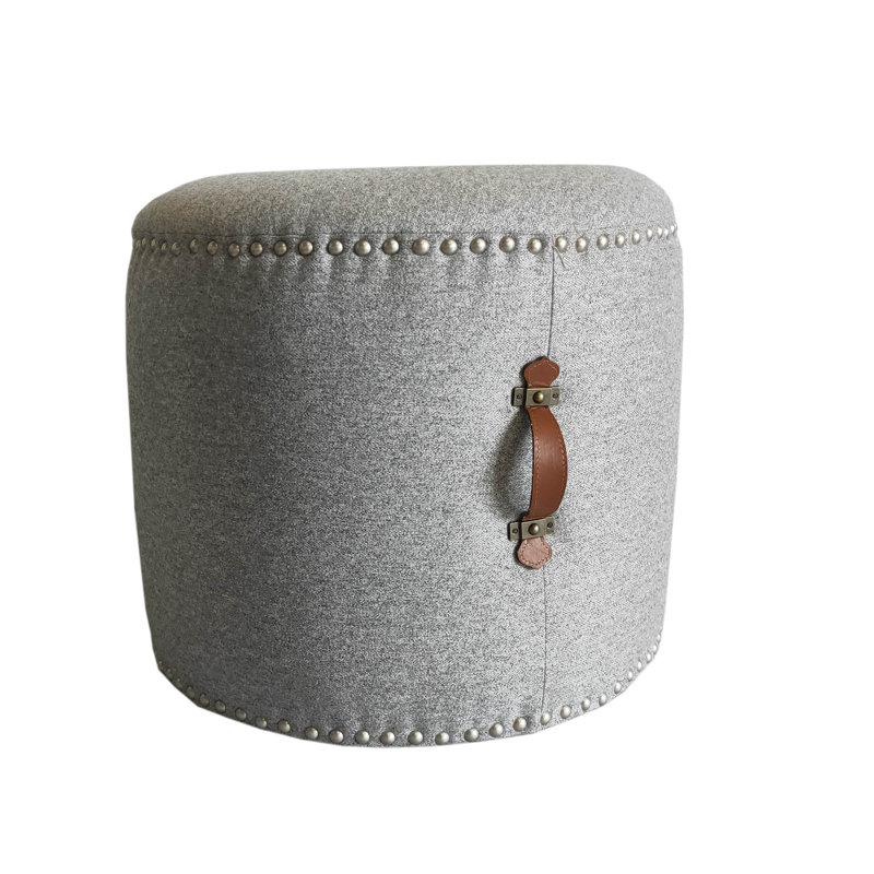 Upholstered Ottoman, Gray