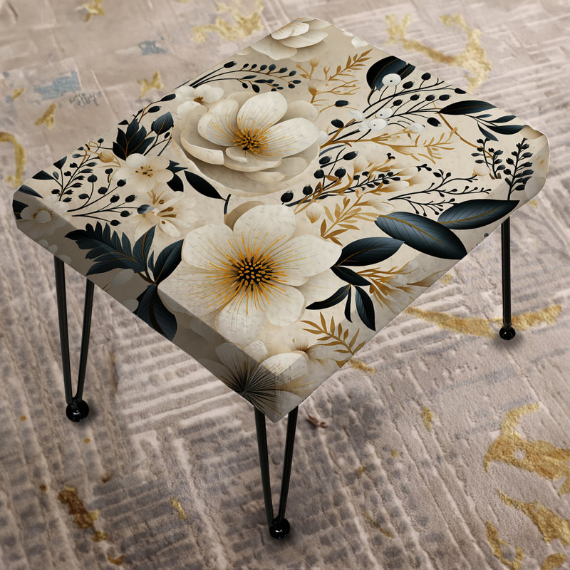 Minimalist Boho Chic Floral Pattern - Floral Rectangle Ottoman