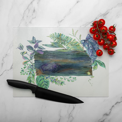 Leaves Board Glass Chopping Board