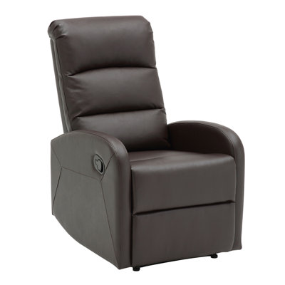 Dormi Contemporary Recliner Chair In Brown Faux Leather By Lumisource
