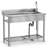 49" Stainless Steel Freestanding Utility Sink With Hot/cold Faucet, Drainboard, Laundry Sinks Perfect For Laundry, Kitchen, Garage, Courtyard