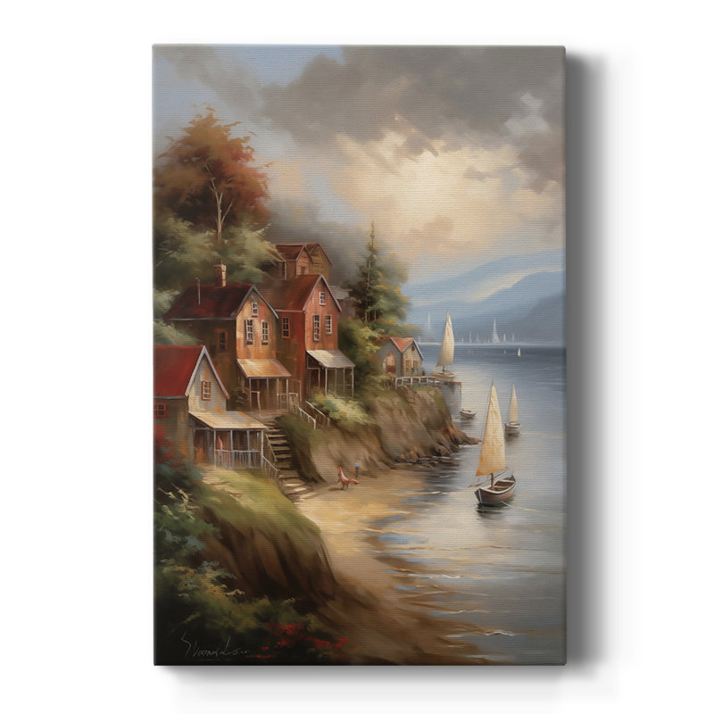 LANDSCAPE-CLXVII - Toile tendue avec châssis de qualité supérieure - prête à être accrochée, H 27 po x l 18 po