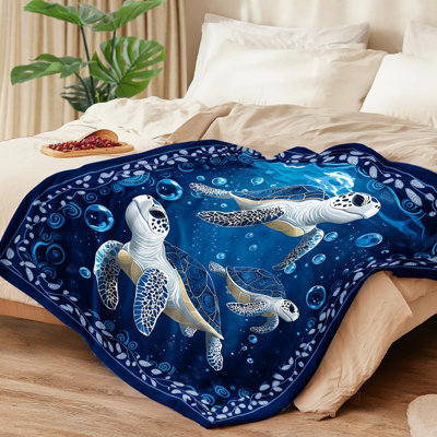 Jeté de tortue de mer Jeté de mer en molleton super doux, pelucheux et moelleux