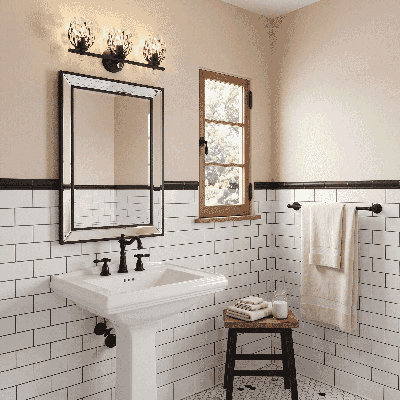 Sandiacre 3-Light Vanity Light in Matte Black
