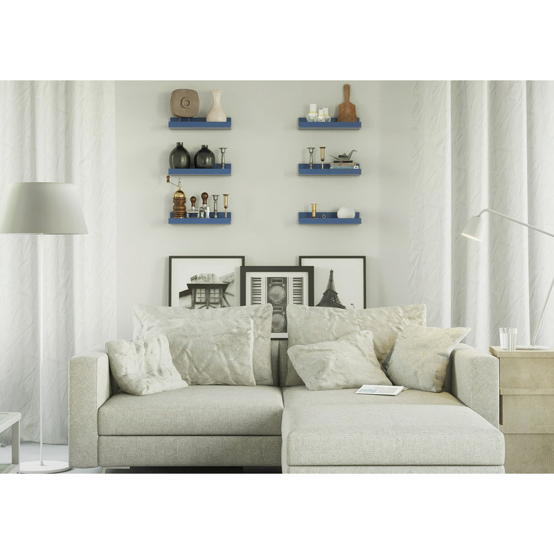 3 Piece Floating Shelf, Blue