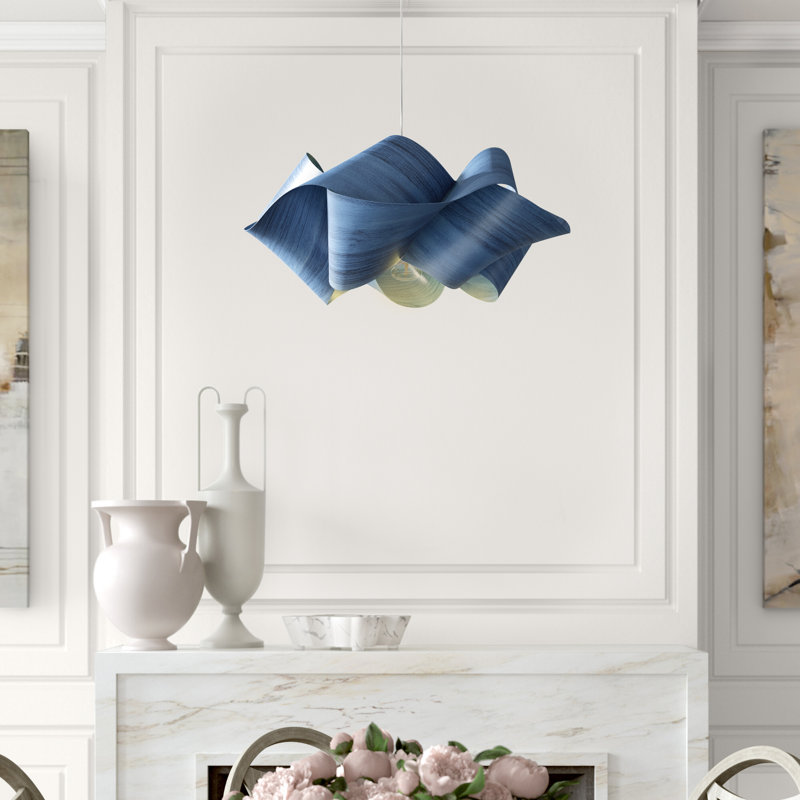 Swirl 1 - Light Pendant, Blue, Matte White, E26