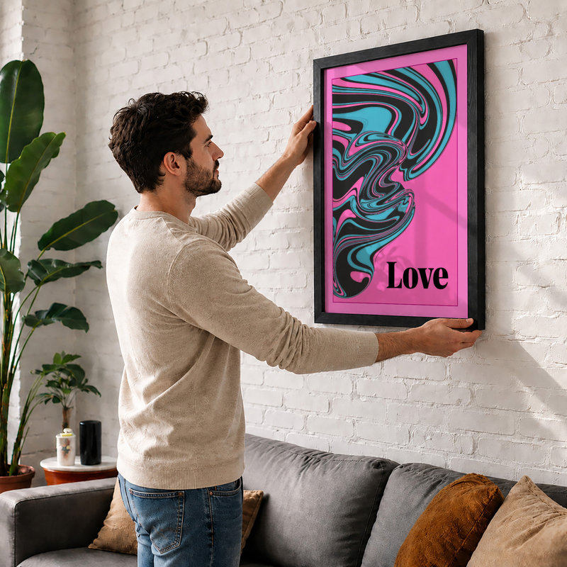 Love in Motion Modern - Framed Print, A1 - 84.1 x 59.4 cm, Walnut