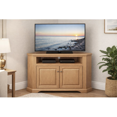 Meuble télé d'angle en bois massif pour téléviseur de 65 po ou moins Inouye
