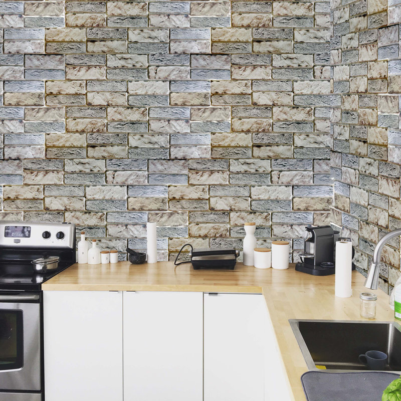 19" x 38" 3D Wall Panel (10-Pack), Dark Beige Grey