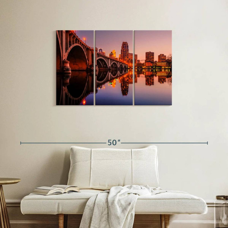 Sirci, Minneapolis, paysage urbain au crépuscule, H 24 po x l 38 po