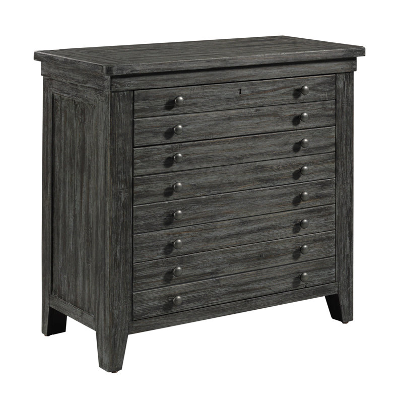 Janaisa 38'' W Solid Wood Nightstand, Gray