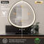 Miroir de salle de bain moderne à DEL avec gradateur tactile antibuée - lumière chaude / naturelle / froide, verre incassable, fixation murale facile